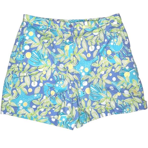 Vintage Lilly Pulitzer Sweet Blue Crabby Resort Shorts Size 14 - Picture 1 of 8